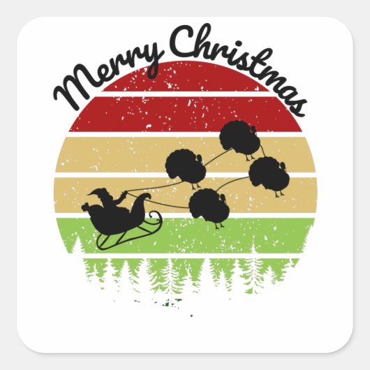 サンタス・スリーがターキーで引っ張る スクエアシール (正面)