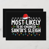 サンタス・スリー・クリスマスのエンジニアを再任する可能性が最も高い 招待状 (正面/裏面)