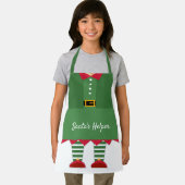 サンタズおもしろいヘルパー小妖精や小人グリーンレッドクリスマス エプロン (インサイチュ)