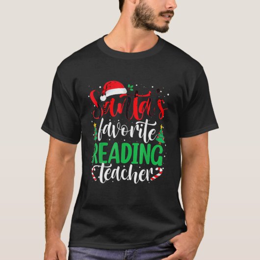サンタズお気に入りのの先生読クリスマスサンタH Tシャツ (正面)