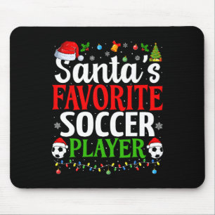 サンタズお気に入りのサッカー選手クリスマスクリスおもしろいマ マウスパッド