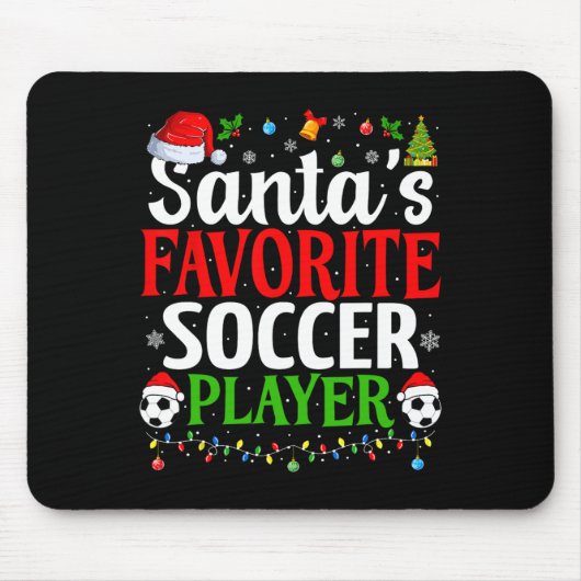 サンタズお気に入りのサッカー選手クリスマスクリスおもしろいマ マウスパッド (正面)