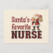 サンタズお気に入りのナースクリスマス感謝していユー シーズンポストカード (正面)
