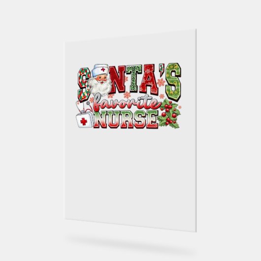 サンタズお気に入りのナースメリーナースナースChristm アクリルサイン (傾斜)