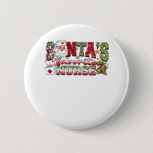 サンタズお気に入りのナースメリーナースナースChristm 缶バッジ (正面)