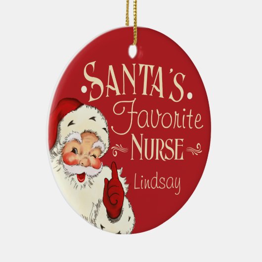 サンタズお気に入りのナース セラミックオーナメント (右)