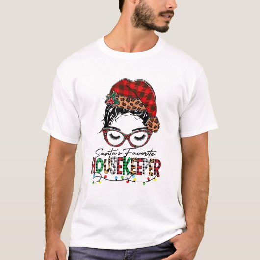 サンタズお気に入りのハウスキーパークリスマスバッファロープラ Tシャツ (正面)