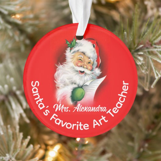 サンタズお気に入りのパーソナライズされたカスタム先生 オーナメント (ツリー)