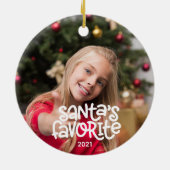 サンタズお気に入りのベビー写真クリスマス セラミックオーナメント (裏面)