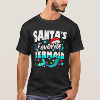 サンタズお気に入りのマーメイド恋人クリスマスクリスマスファン Tシャツ