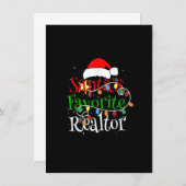 サンタズお気に入りの不動産仲介業者クリスマスサンタハットライト 招待状 (正面/裏面)