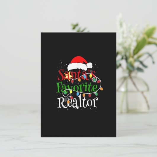 サンタズお気に入りの不動産仲介業者クリスマスサンタハットライト 招待状 (スタンド正面)