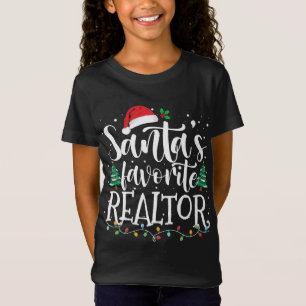 サンタズお気に入りの不動産仲介業者クリスマスサンタハットライト Tシャツ