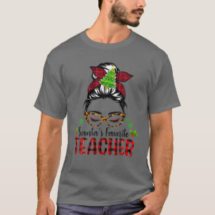 サンタズお気に入りの先生おもしろいクリスマスサンタレッド Tシャツ