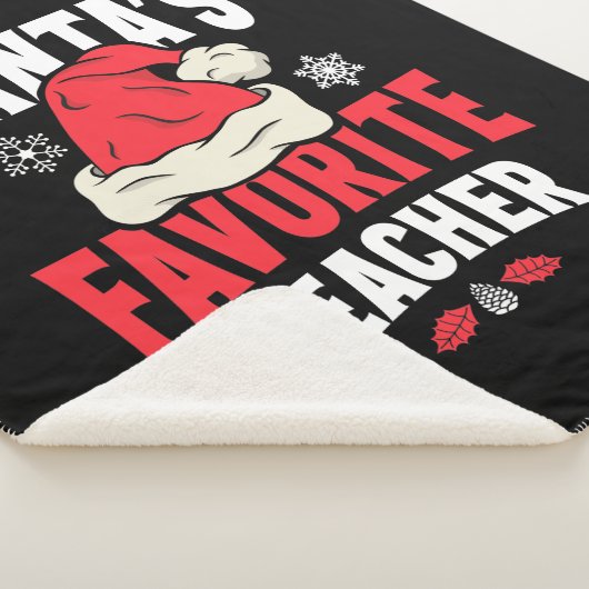 サンタズお気に入りの先生クリスマスサンタハット シェルパブランケット (3/4)