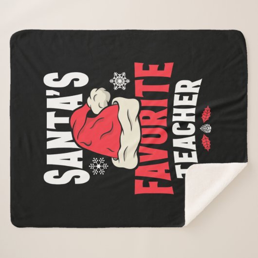 サンタズお気に入りの先生クリスマスサンタハット シェルパブランケット (正面(横))