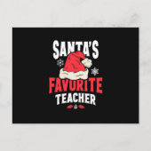 サンタズお気に入りの先生クリスマスサンタハット ポストカード (正面)