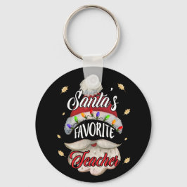 サンタズお気に入りの先生サンタハットクリスマスライト キーホルダー