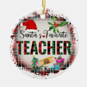 サンタズお気に入りの先生セラミックオーナメント セラミックオーナメント (正面)
