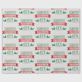 サンタズお気に入りの小妖精や小人 ラッピングペーパー (フラット)