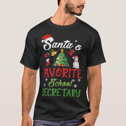 サンタズお気に入りの秘書クリスマスツリーサンタH Tシャツ (正面)