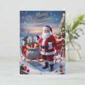 サンタズウィンターワンダーランドフラットホリデーカード シーズンカード (スタンド正面)