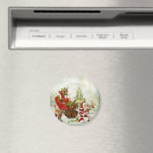 サンタズウッドランドストップ – トナカイ&そりマグネット マグネット (インサイチュ (食洗機))