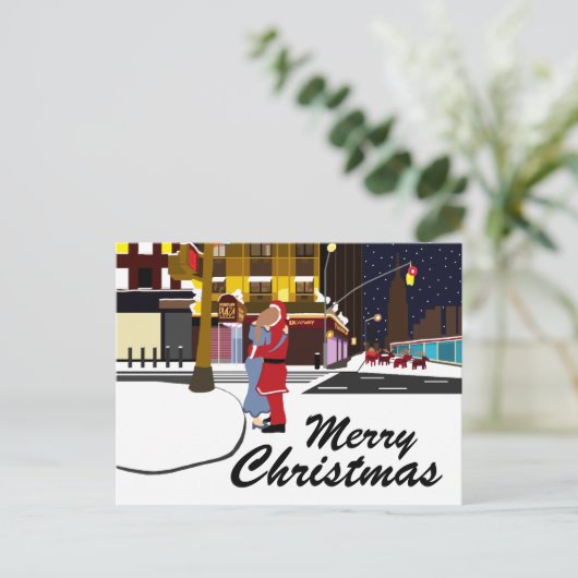 サンタズキスオンブロードウェイクリスマスホリデーポストカー シーズンポストカード (スタンド正面)