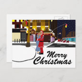 サンタズキスオンブロードウェイクリスマスホリデーポストカー シーズンポストカード (正面/裏面)