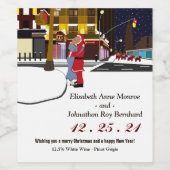 サンタズキスオンブロードウェイクリスマスワインラベル ワインラベル (シングルラベル)