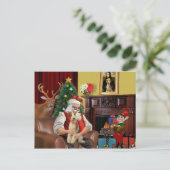 サンタズキツネテリアー（電線） シーズンポストカード (スタンド正面)