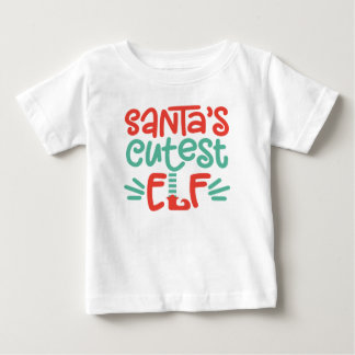 サンタズキュスト小妖精や小人クリスマスベビーTシャツ ベビーTシャツ
