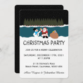 サンタズギフトトゥ雪だるまパーティの招待状 招待状 (正面/裏面)