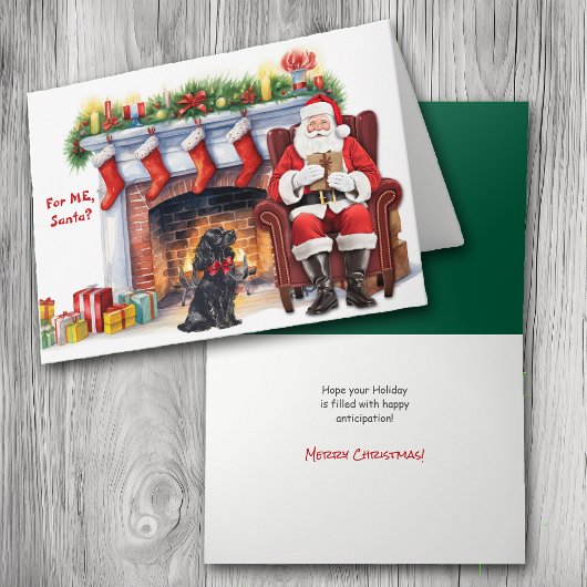 サンタズギフトブラックコッカースパニエル犬ドッグホリデーカード シーズンカード