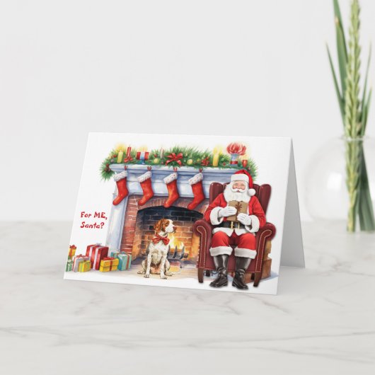 サンタズギフトブリタニードッグホリデーカード シーズンカード (正面)