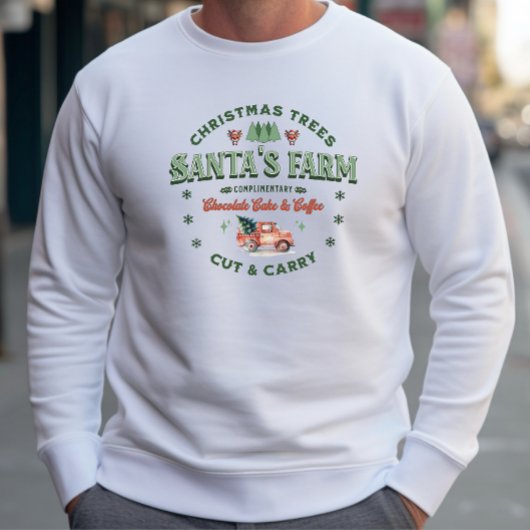 サンタズクリスマスツリーファームロゴヴィンテージスタイル スウェットシャツ