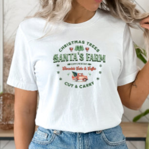 サンタズクリスマスツリーファームロゴヴィンテージスタイル トライブレンドTシャツ