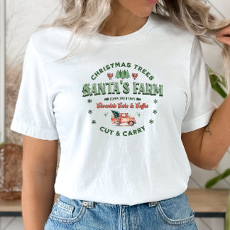 サンタズクリスマスツリーファームロゴヴィンテージスタイル トライブレンドTシャツ