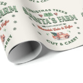 サンタズクリスマスツリーファームロゴヴィンテージスタイル ラッピングペーパー (ロールコーナー)