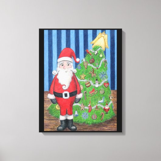 サンタズクリスマスポートレート キャンバスプリント (正面)
