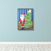サンタズクリスマスポートレート キャンバスプリント (インサイチュ (ウッドフロア))