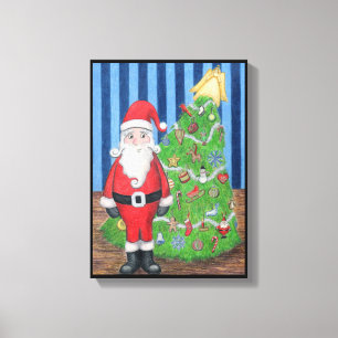 サンタズクリスマスポートレート キャンバスプリント