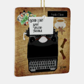 サンタズグッドドッグパピーヴィンテージタイプライター セラミックオーナメント (右)