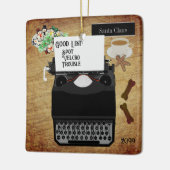 サンタズグッドドッグパピーヴィンテージタイプライター セラミックオーナメント (左)