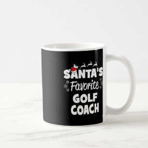 サンタズゴルフコーチお気に入りのおもしろいクリスマスマッチング コーヒーマグカップ