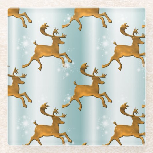 サンタズゴールデントナディースクリスマス ガラスコースター (正面)