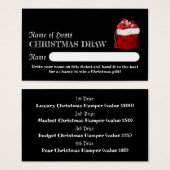 サンタズサック、クリスマスパーティーラッフルチケット (正面&裏面)