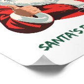 サンタズサムズアップホリデーホテルフェスティバルおもしろいウォールアート ポスター (角)