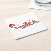 サンタズシパお気に入りのーホリデーデザイン スクエアペーパーコースター (アングル)