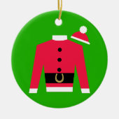 サンタズジョッキーレーシングシルクスラウンドサークルオーナメント メタルオーナメント (正面)